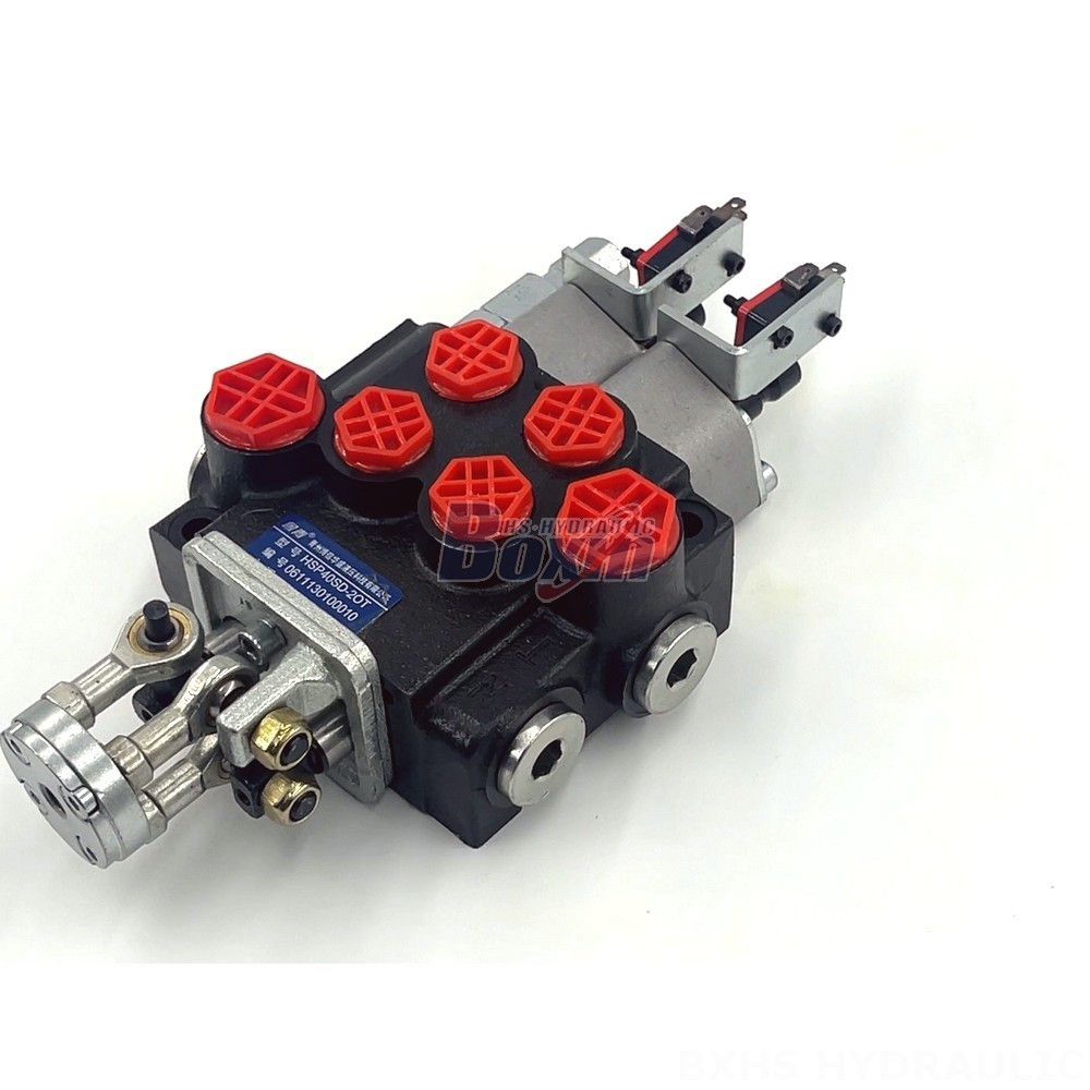 Advanced Hydraulic Control: P40 Micro Switch Joystick 2 Spool Monoblock Directional Valve for Demanding Applications detail image